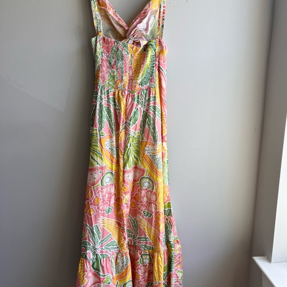 Kenny Flowers Vibrant Pink and Yellow Floral Dress - Picture 3 of 3